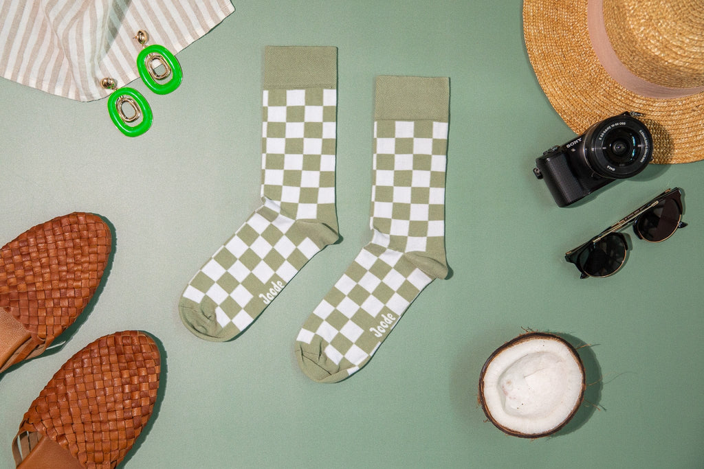Joode Green Check Cotton Socks | Socks Australia | Joode