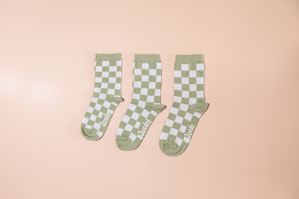 Joode Kids Green Check Socks | Fun Socks and gift ideas | Australia