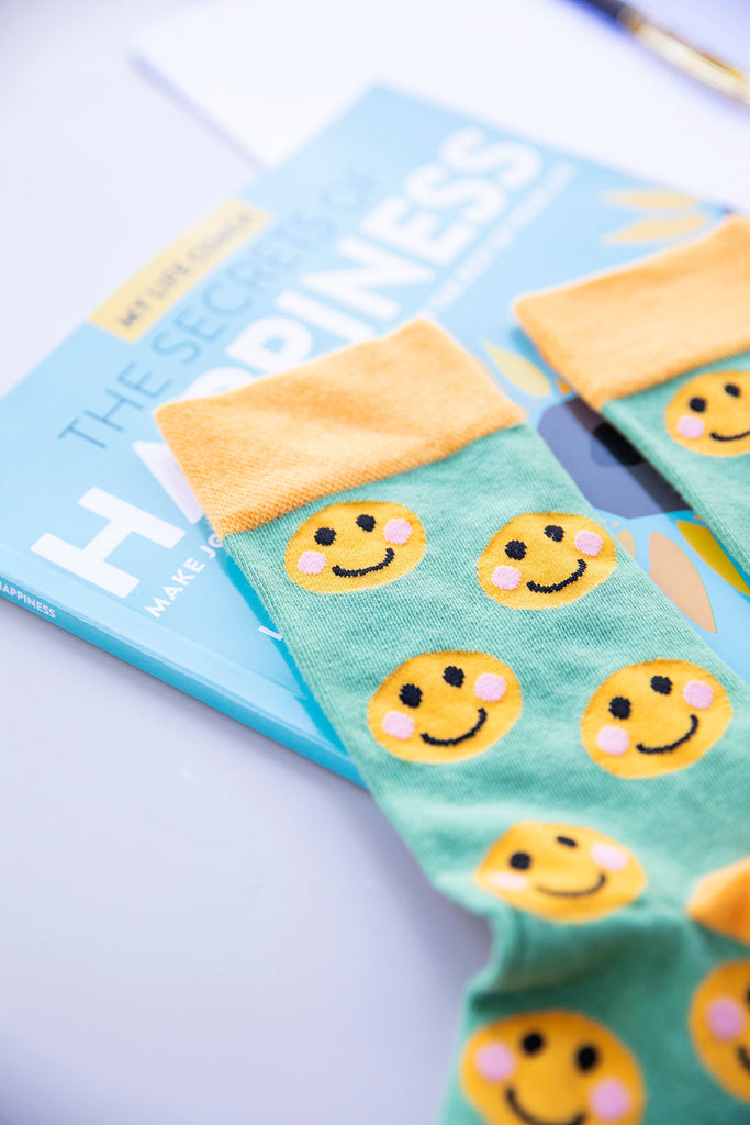 joode_co Smiley Green Crew Socks | Fun Australian Socks