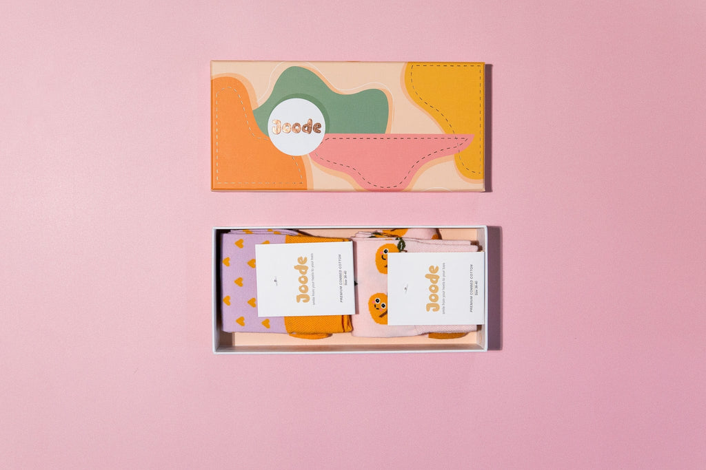 Joode Gift Box of socks - Peaches & Hearts | Australia 